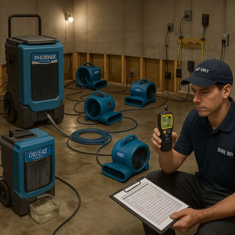 Structural Drying and Dehumidification process in Homerville, GA